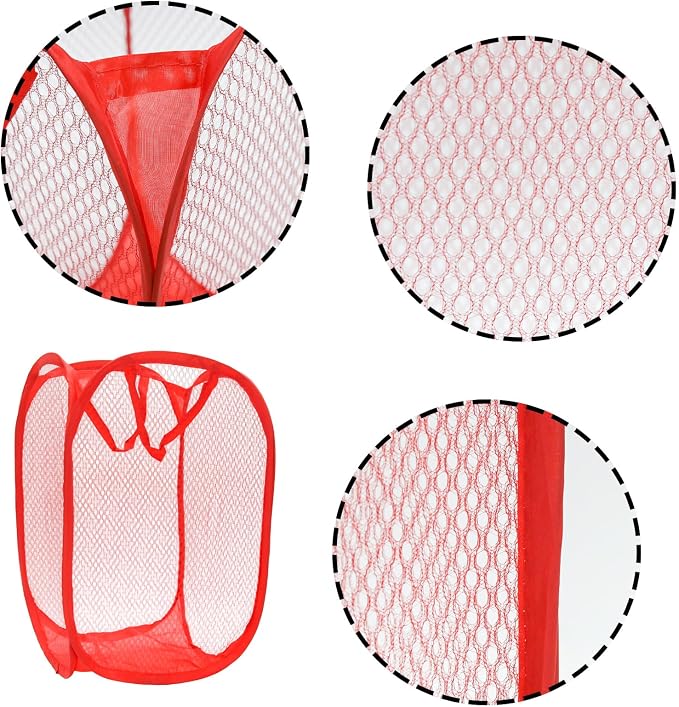 2Pcs Popup Mesh Laundry Baskets, Collapsible and Portable Laundry Hamper - Image 3