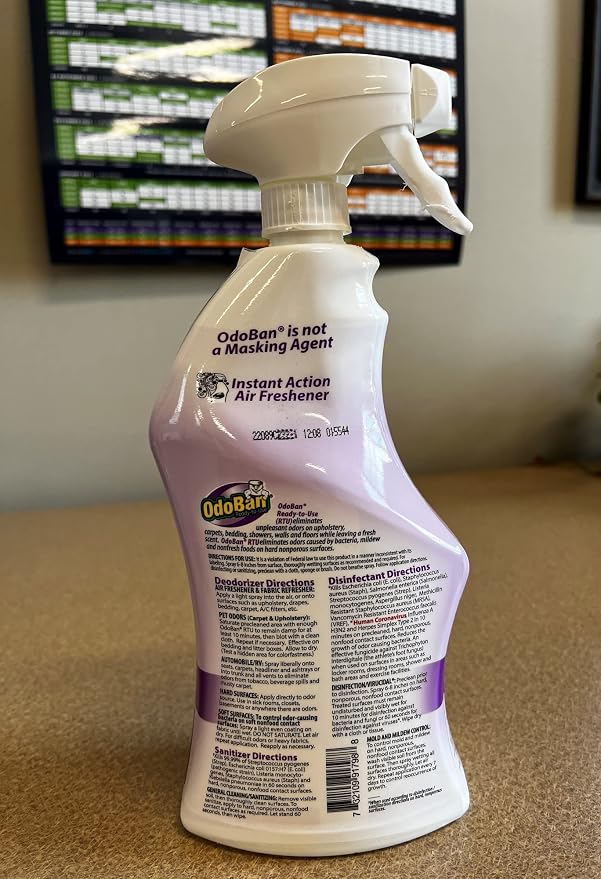 OdoBan Ready-to-Use Disinfectant and Odor Eliminator, 32 Ounces Each, Lavender - Image 3
