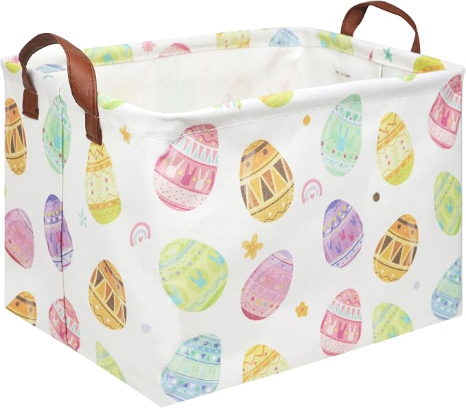 FXOLCSHE Rectangular Easter basket, Laundry Hamper, Kids Toy Storage Basket by FXOCSHE