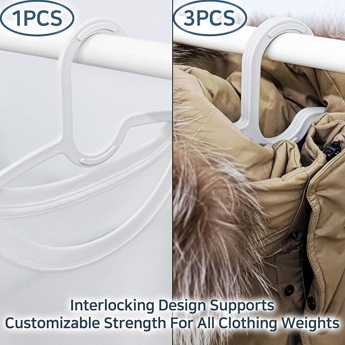 15" Compact Slim & Slimlink Interlocking Clothes Hangers, Space-Saving - Image 3
