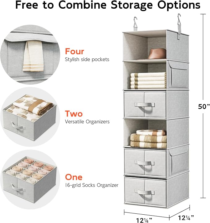 6-Shelf Hanging Closet Organizer - Image 3