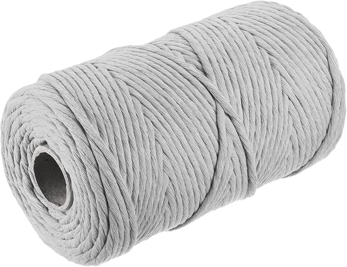 MECCANIXITY Cotton Rope Twisted Braided Twisted Single Strand Cord, Light Gray by MECCANIXITY