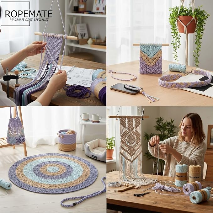 ROPEMATE 3mm Braided Macrame Black Cord 110Yards 100% Cotton Rope - Image 6