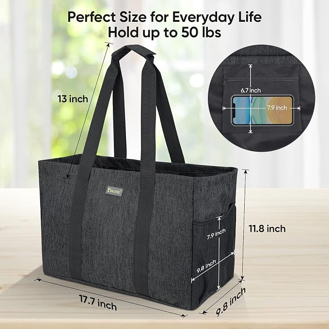 BALEINE Soft 9 Gallon Extra Large Utility Tote, Foldable Reusable Storage Bag - Image 4