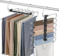 Upgrade 6 Layers Pants Hangers Space Saving, 2 Pack Stainless Steel by Besslly