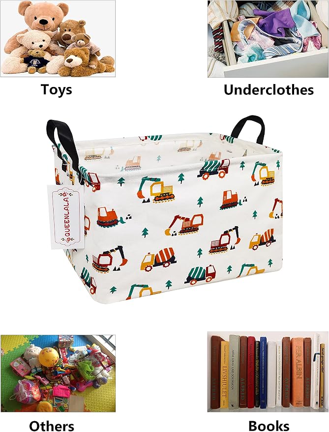 QUEENLALA Rectangular Laundry Hamper/Foldable Nursery Laundry Basket - Image 3