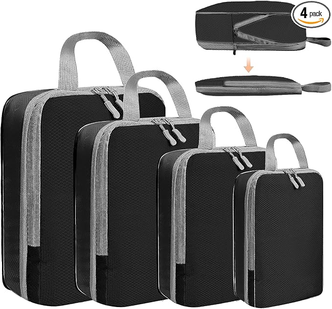 4 Set Compression Packing Cubes by LANSKLBD