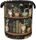 Cute Cat Laundry Basket, Foldable Oxford Cloth Bookshelf Laundry Hamper by Unknown