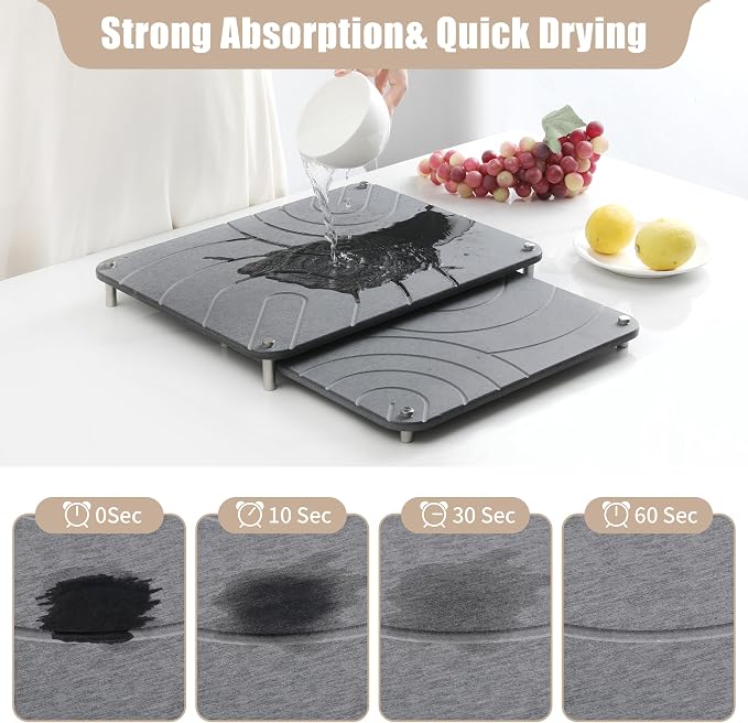 CZWL&HG 2 PCs Stone Dish Drying Mats - Image 2