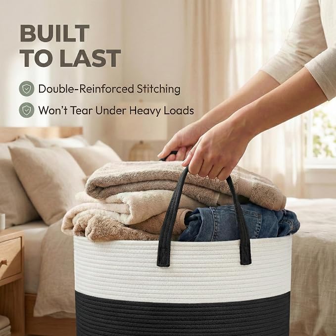 65L Extra Large Blanket Basket for Living Room - Image 6