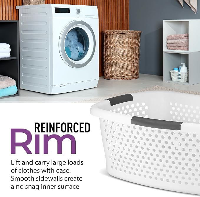 Superio Perforated Plastic Laundry Basket, 54 Liter, Dotted Design - Image 8