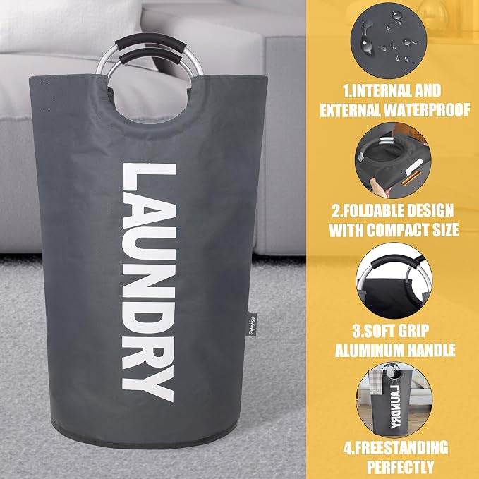 100L Laundry Basket, Collapsible Laundry Hamper - Image 3