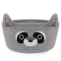 Small Storage Basket for Nursery, Raccoon Storage Basket, Round Woven Rope by Hkojewp