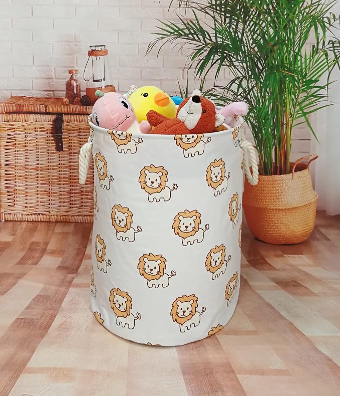 Round Laundry Basket Storage Bins Nursery Hamper Gift Baskets - Image 8