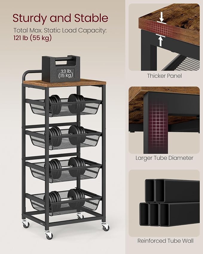 VASAGLE Storage Rolling Cart - Image 7