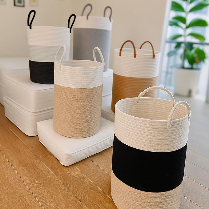 Maxona Laundry Basket with Handles White - Image 8