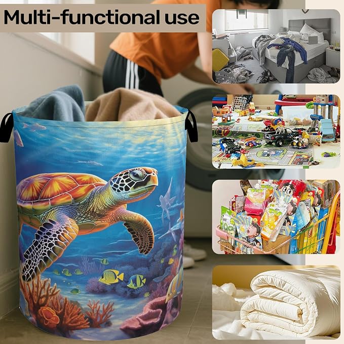 Sea Turtle Large Clothes Hamper Bag - Image 6
