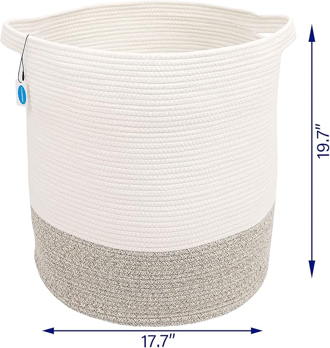 Casaphoria Extra Large Woven Cotton Rope Storage Basket - Image 4