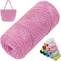 Sparkle Macrame Cord 1.5mm x 306 Yards Cotton Glitter Yarn by LEREATI
