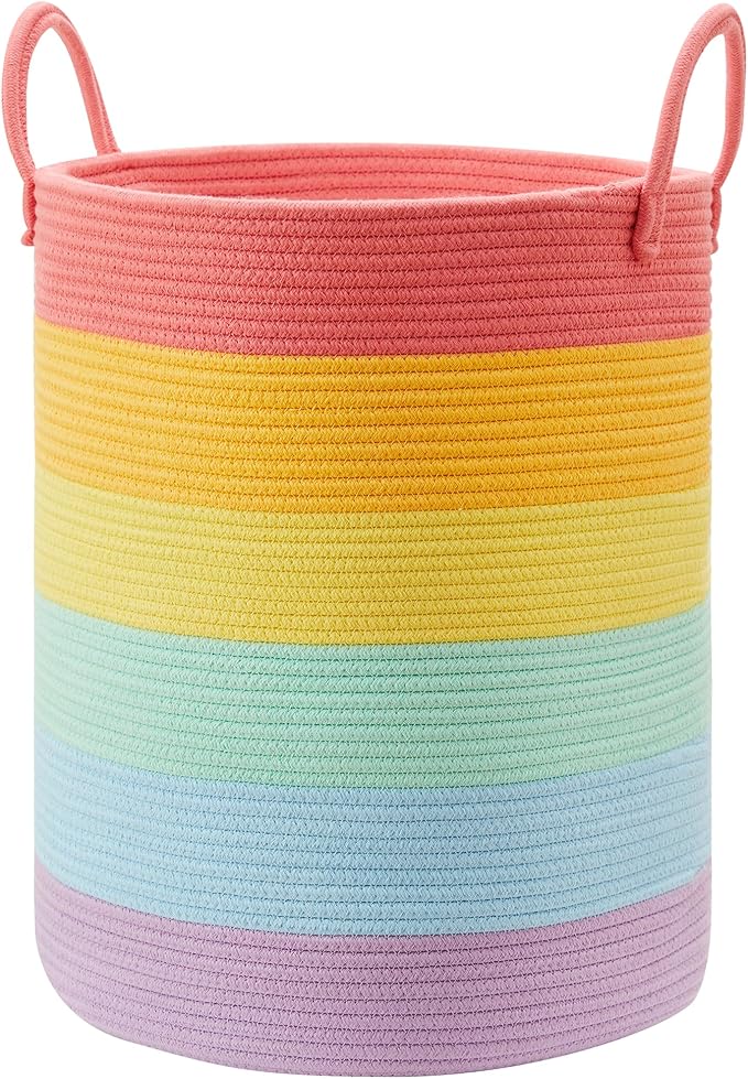 80L Extra Large Rainbow Laundry Hamper Basket by MOJOSCEND