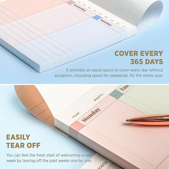 Oriday Weekly Calendar Planner Notepad Tear Off Pad - Image 5
