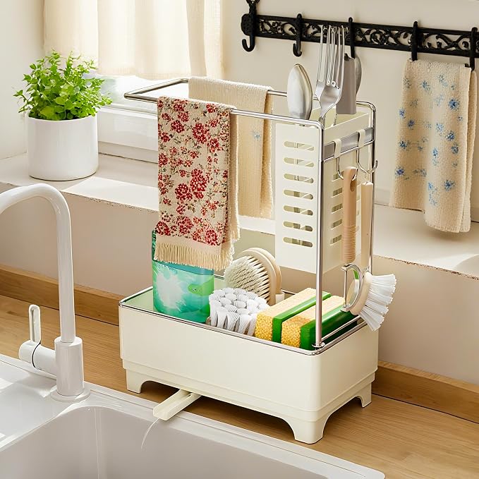 MOUKABAL Sponge Holder for Kitchen Sink, 2-Tier Sink Caddy Organizer by MOUKABALGREATHELPER
