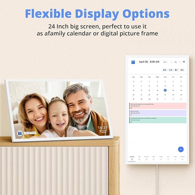 Digital Calendar 24 Inch Touch Screen, Electronic Wall Calendar Chore Chart - Image 7