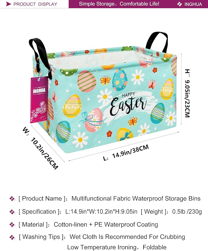 Rectangular Storage Basket Fabric Organizer Bin - Image 2
