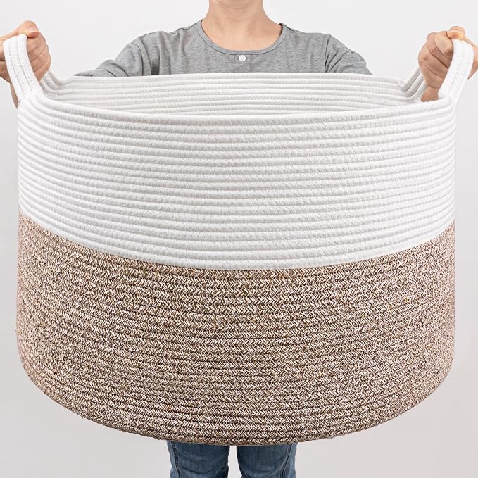 Goodpick Large Storage Basket, 83L Dorm Room Essentials, Blanket Woven Rope by Goodpick