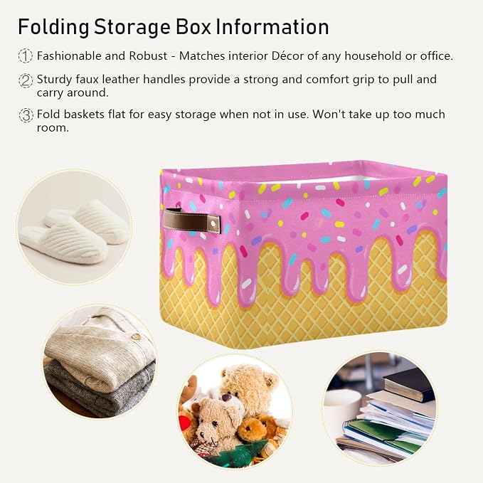 Wamika Ice Cream Drip Baseball Storage Basket - Image 4