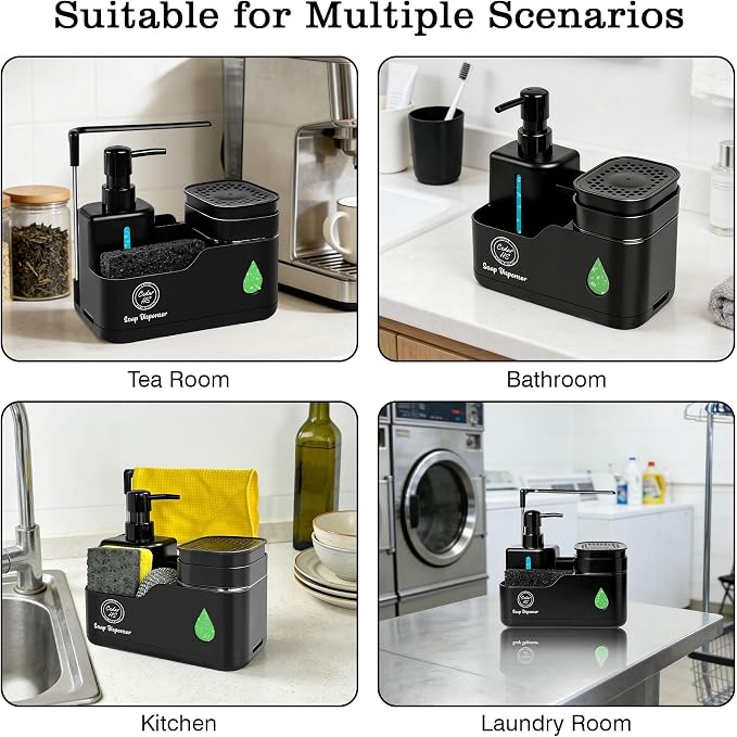 Kitchen Soap Dispenser Set – 4 in 1 Dual Pump Bottles - Image 3