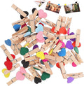 Cabilock 50pcs Mini Wooden Clothespins Heart Clips by cabilock