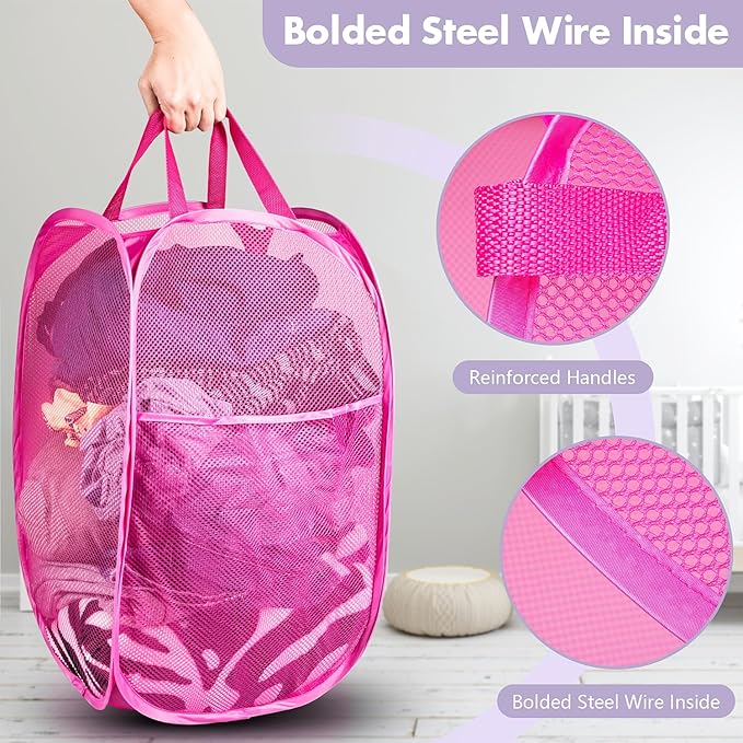DUCOO Pop Up Hamper, Foldable Mesh Laundry Basket - Image 3