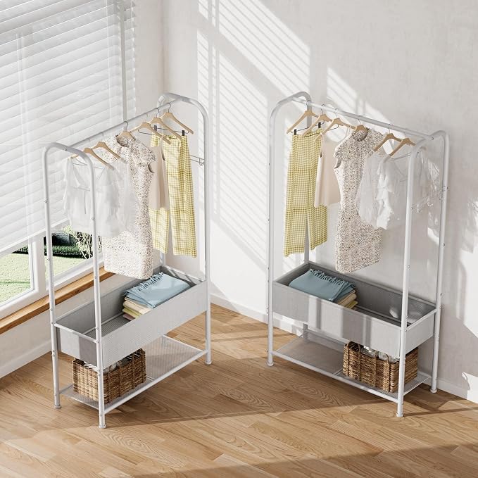SINGAYE Clothes Garment Coat Rack Drying Clothing Racks Metal Freestanding - Image 9