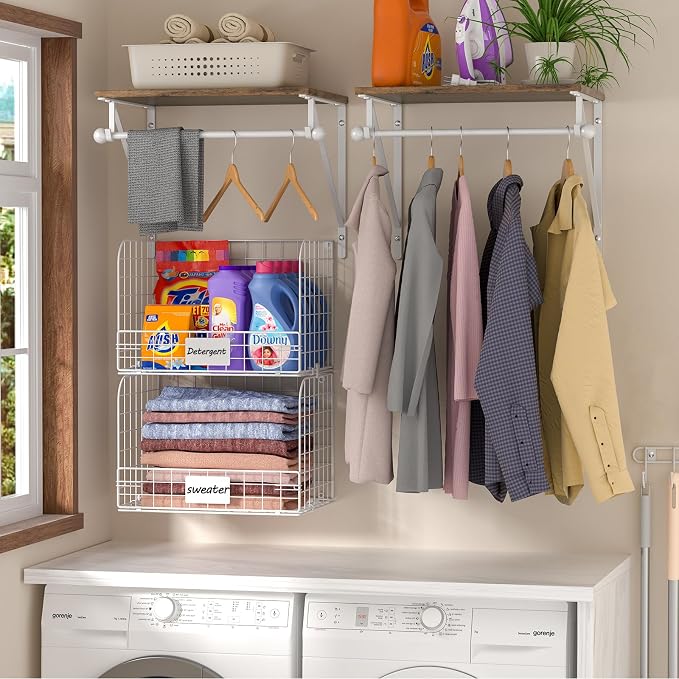 2 Set Laundry Room Wall Mounted Shelves - Image 2