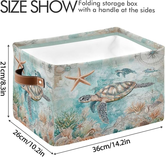 Nautical Starfish Fabric Storage Basket - Image 3