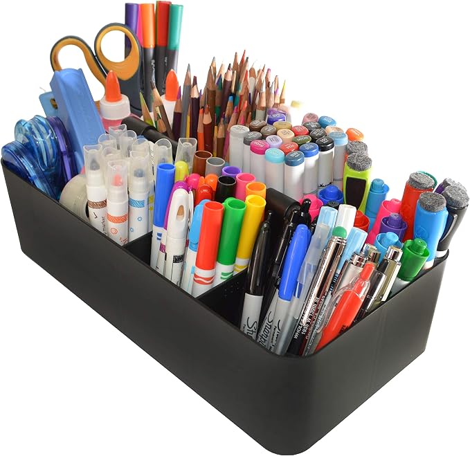 -Large Portable Caddy, DIY Dividers, 8 Compartments, School Office Supplies - Image 4