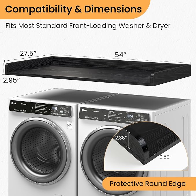 Washer Dryer Countertop, 27.5"x54" Wood Washer and Dryer Countertop - Image 3