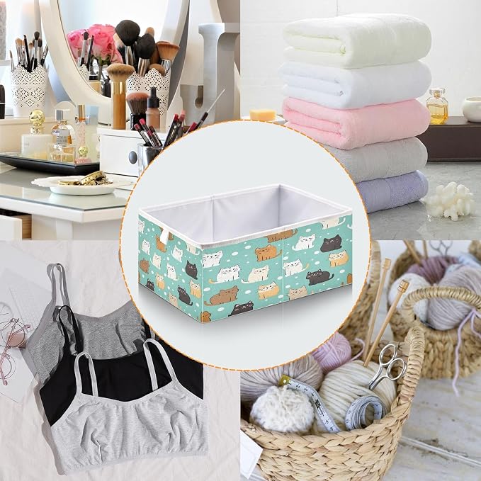 senya Large Storage Bins Probe Kitten Collapsible Foldable Storage Cubes Fabric - Image 5