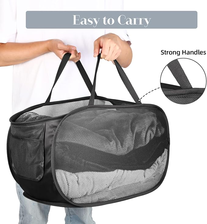 4 Pcs Durable Collapsible Laundry Baskets, Foldable Laundry Basket Large Opening - Image 5