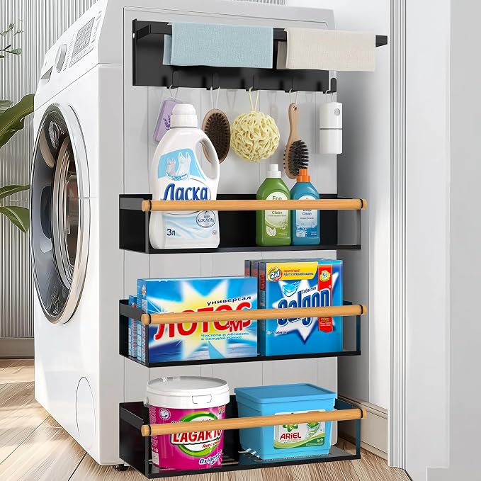4 Pack Magnetic Shelves for Washing Machine Magnetic Shelf for Fridge Powerful by POLRAI