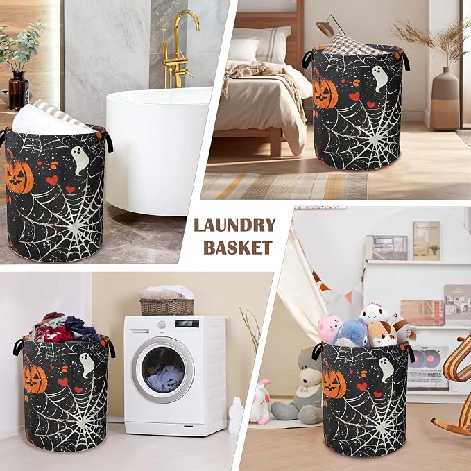 Halloween Laundry Basket Pumpkin Collapsible Hamper - Image 7