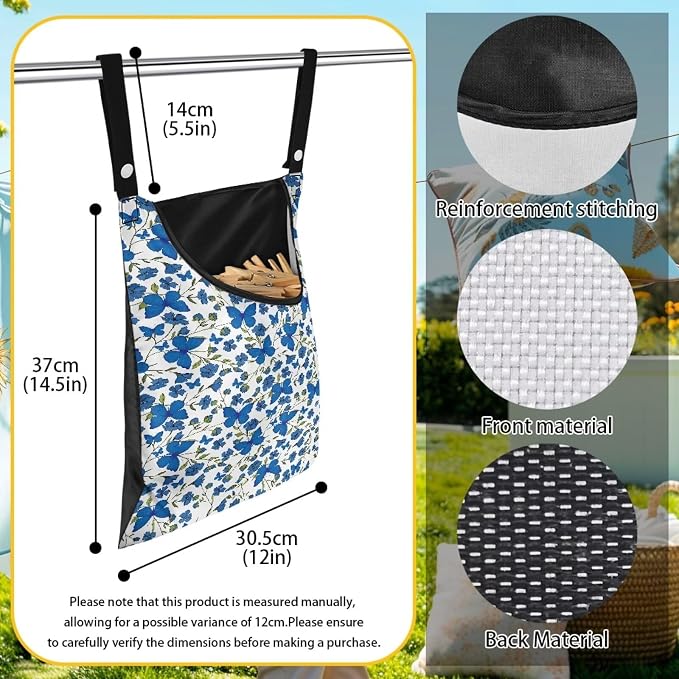Butterfly Clothespin Bag Holder Large Capacity Pin Collector Bag - Image 6
