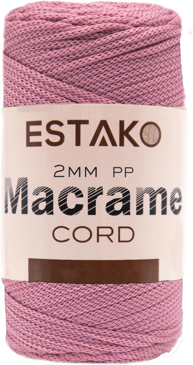 Estako 2 mm PP Polyester Macrame Cord 100% Polypropylene Perfect Supplies by Estako