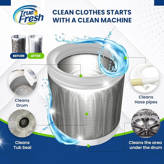 True Fresh 25 Washing Machine Cleaner Tablets & 24 Garbage Disposal Cleaner - Image 2