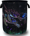Watercolor Sea Turtle Laundry Basket Foldable Cute Turtles Laundry Hamper by SELIONLIKN