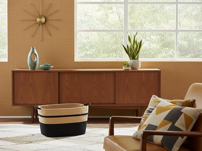 Extra large laundry basket woven from natural cotton rope - Image 8