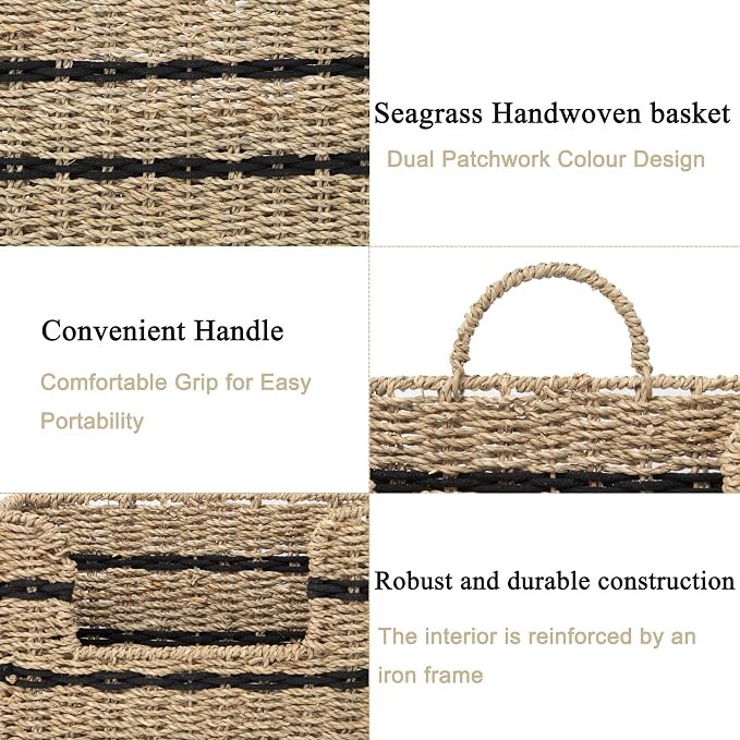 Handmade Seagrass Woven Hanging Basket - Image 2