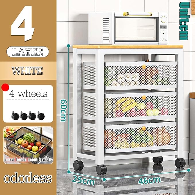 Compact Sideboard Storage Trolley Cabinet. Tall Larder Cupboard - Image 2
