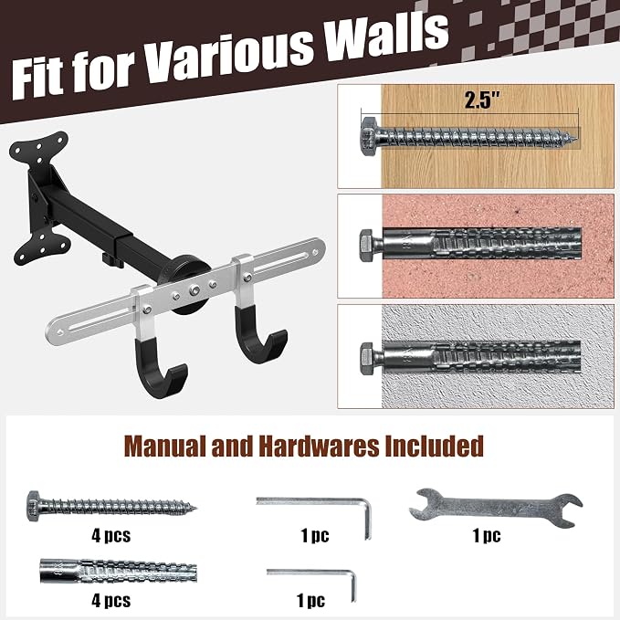 Bike Wall Mount Hanger, 2 Pack Heavy-Duty Durable Storage Garage Hook, - Image 9
